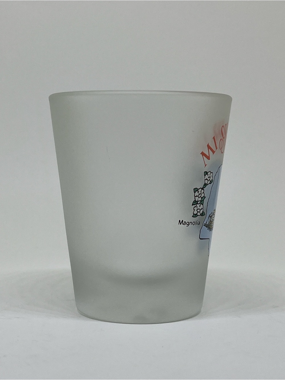 Mississippi Souvenir Frosted Glass - Blue and White Design - Picture 4 of 4